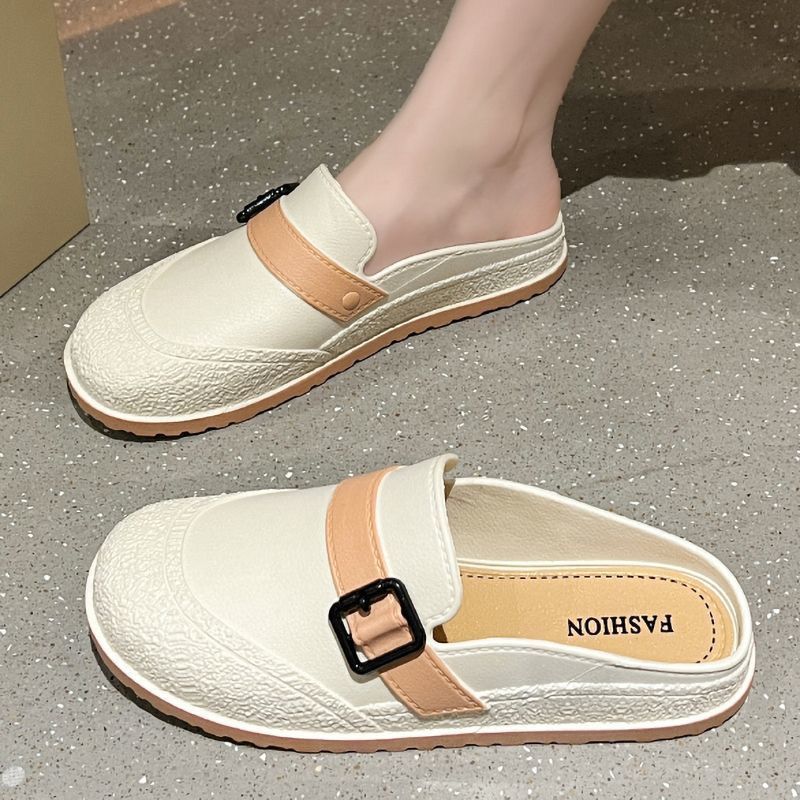 Flat Half Bag Slippers Women's Outer 2025 New Style Outer Wear Internet Popular Summer Lazy All-match Home Fashion Non-slip