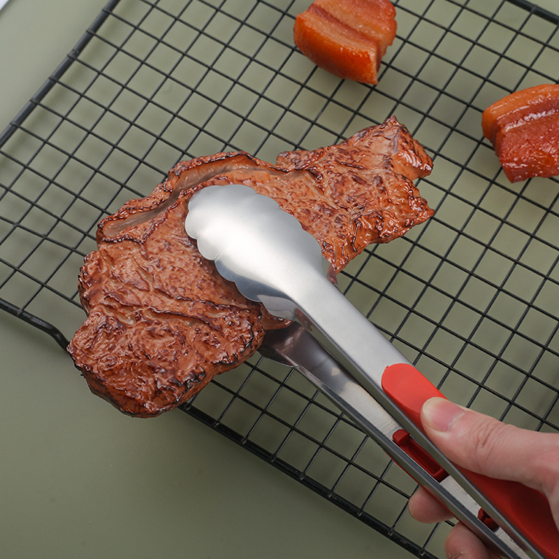 Multi-functional stainless steel food clip household food clip with Handle Kitchen Bread clip popular barbecue clip steak clip