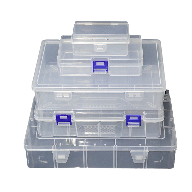 Factory Direct PP plastic box rectangular translucent packing box small material Box white storage box with lid