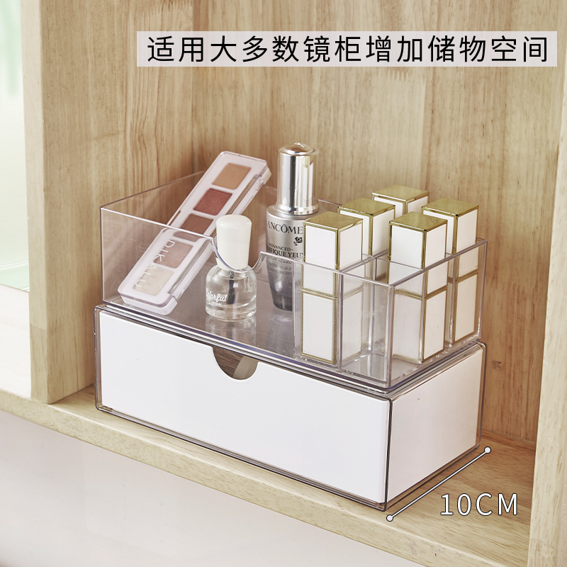 [cross-border] mirror cabinet storage box toilet compartment toilet finishing box wash table cosmetics lipstick rack