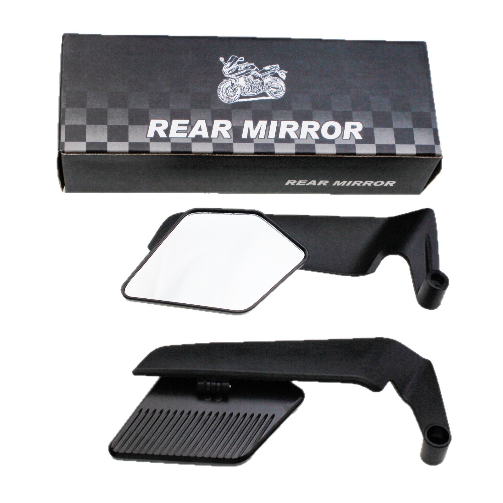 Motorcycle and Electric Vehicle Modification New Folding Fixed Wing Plastic Rearview Mirror for Niu Ninebot Universal Wide-Angle Plastic