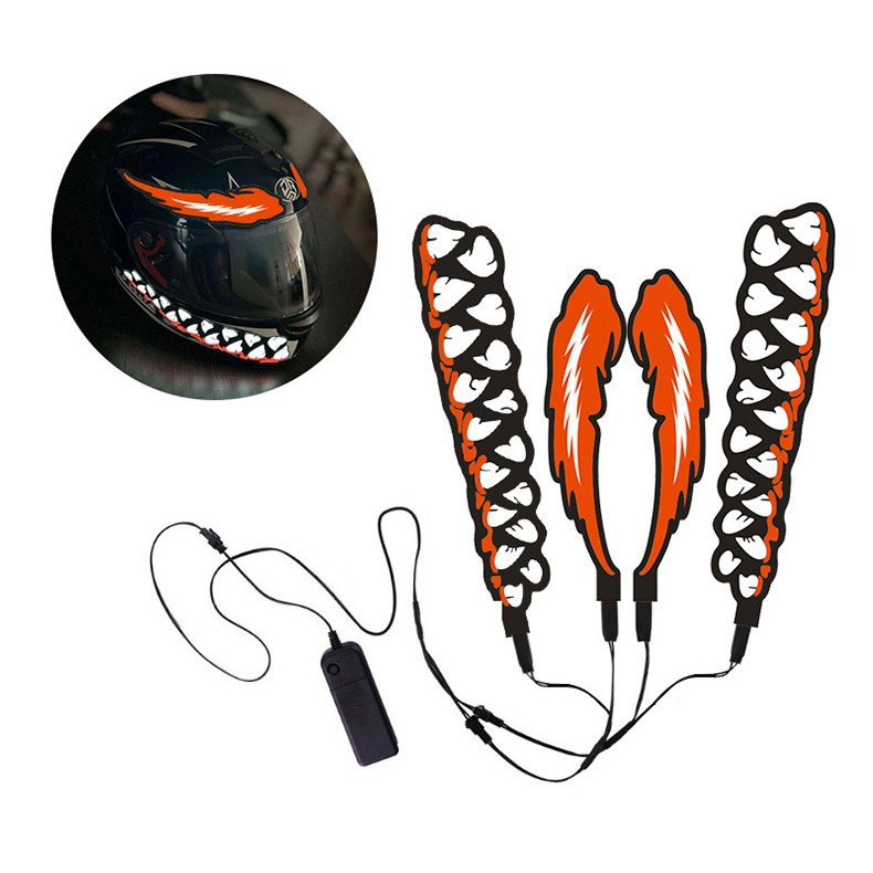 New PET venom luminous helmet light bar motorcycle helmet LED luminous strip dry battery