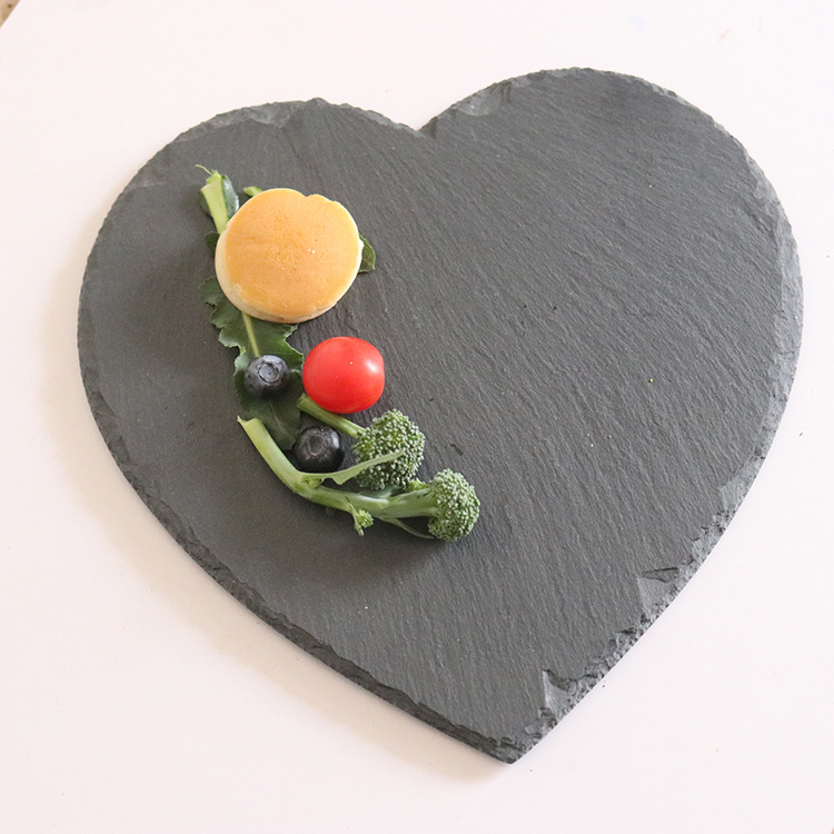 Сердцевидная плита из сланца для сыра, подставка под сыр, сланцевая подставка