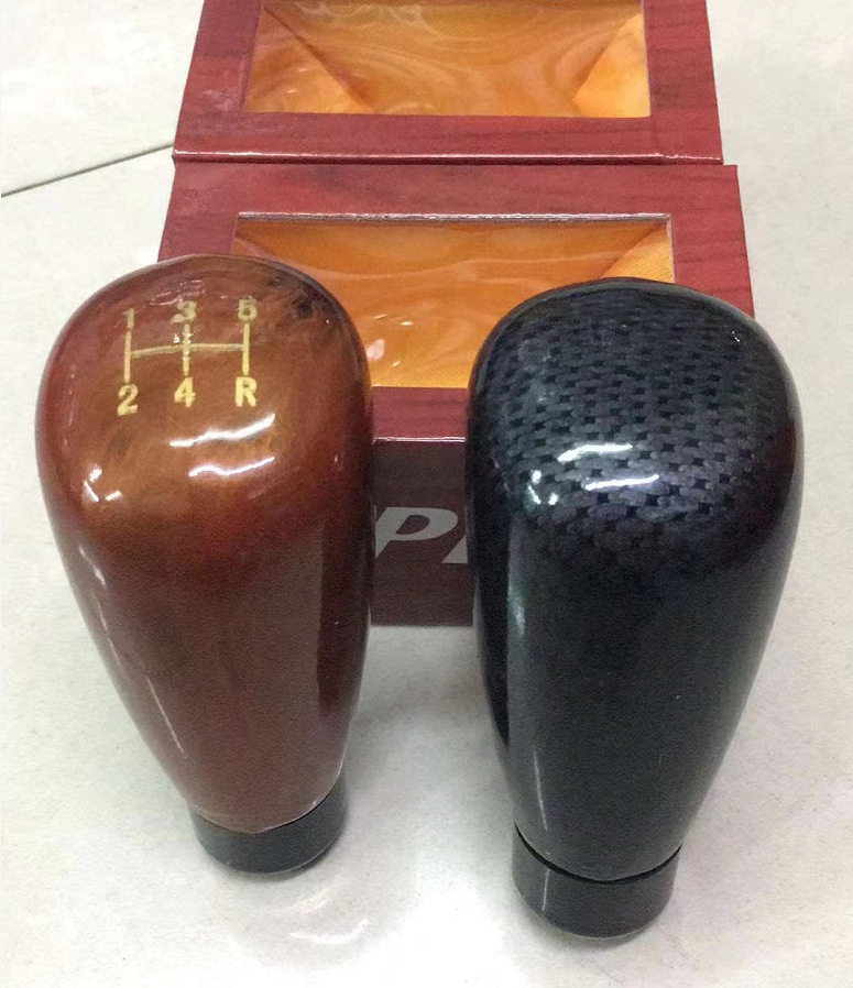 Manual Gear Head, Leather Gear Head, Imitation Peach Wood Modified Car Gear Head, Universal Personalized Gear Handle Ball
