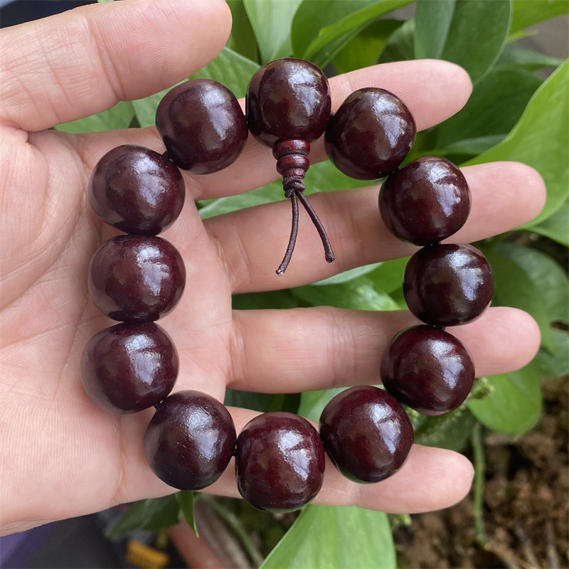 Wood paint imitation lobular red sandalwood beads bracelet men's bracelet 15mm 20mm beads bracelet jewelry
