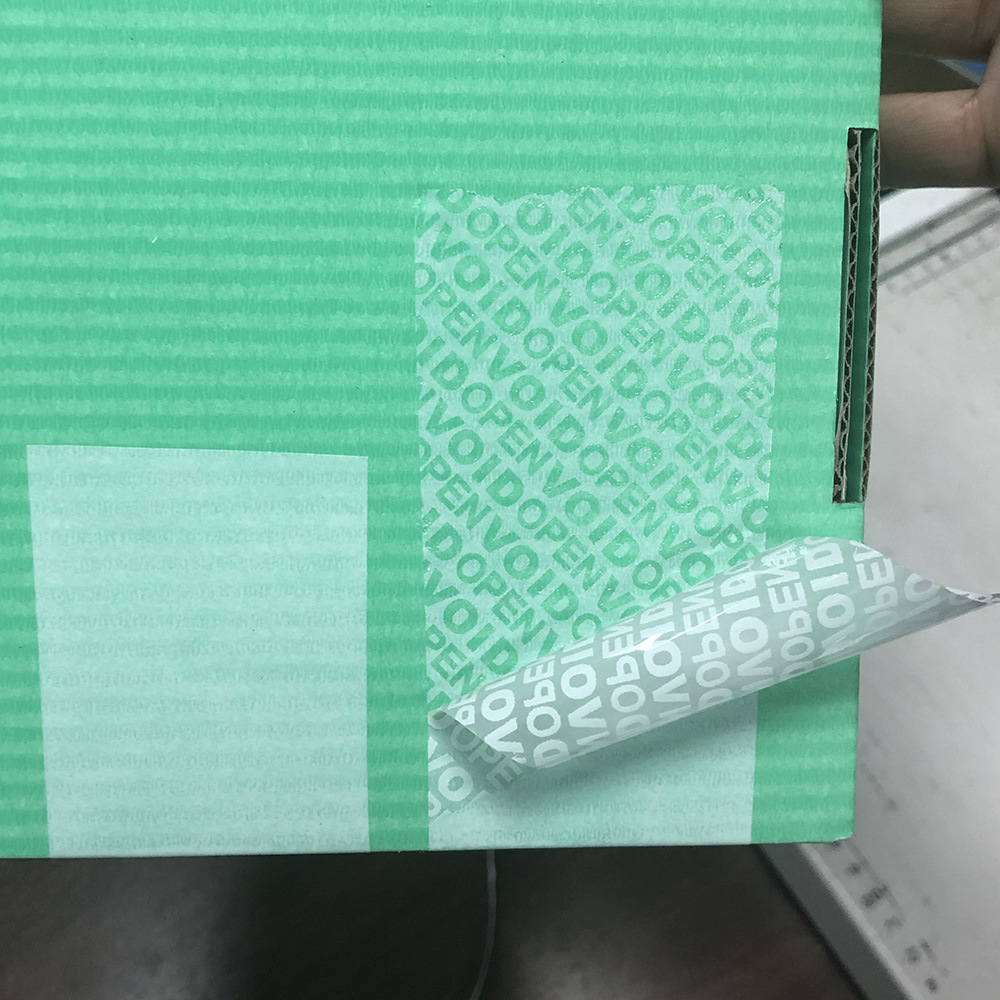 Fluorescent Anti-Counterfeiting Self-Adhesive Sticker, Tear Off the Word Void Anti-Counterfeiting Label Roll Material, Tamper-Proof Open Tear Off Invalid