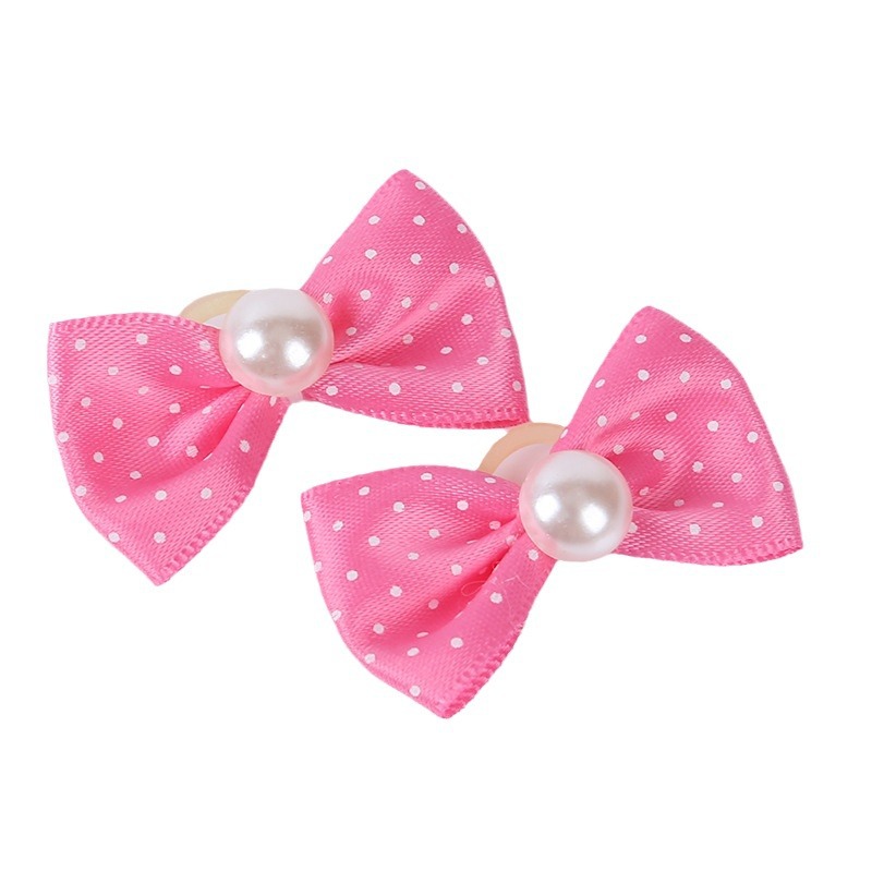 Pet Supplies Pet Dot Bow Rubber Band Hair Ring Dog Headdress Teddy Yorkshire Marzis Headwear