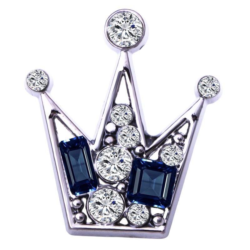 Crown Collar Pin Men's Brooch Accessories Suit Crystal Small Brooch Zhang Songwen Same Style Collar Pin Shirt Pin Summer
