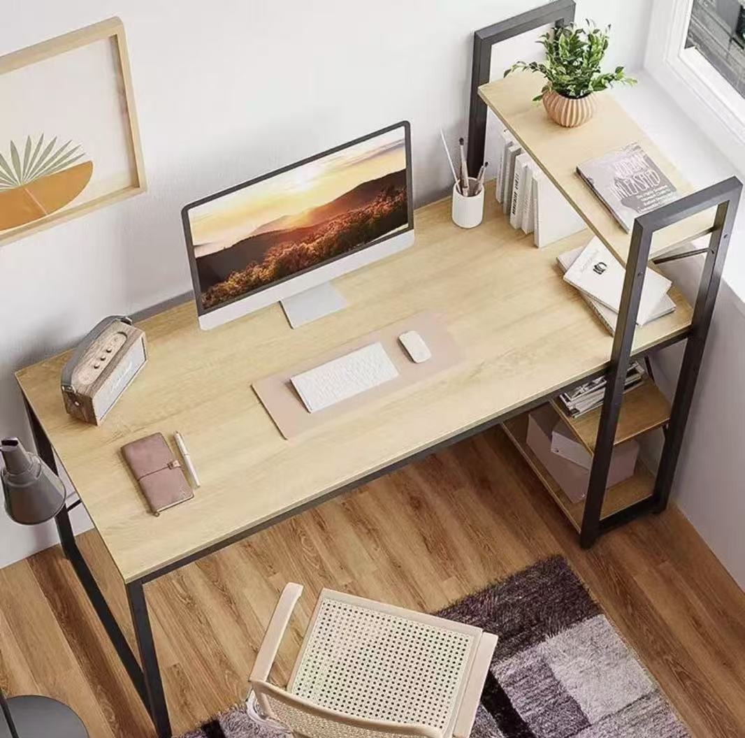 Computer Desk Elevated Shelf Floating Desktop Monitor Stand Elevated Storage Rack Study Desk