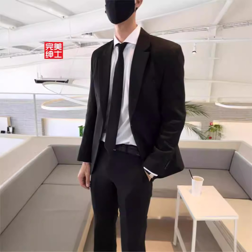 Casual Suit Suit Men's Slim Business Professional Formal Wear Korean Style Groomsman Dress Groom Host Blazer