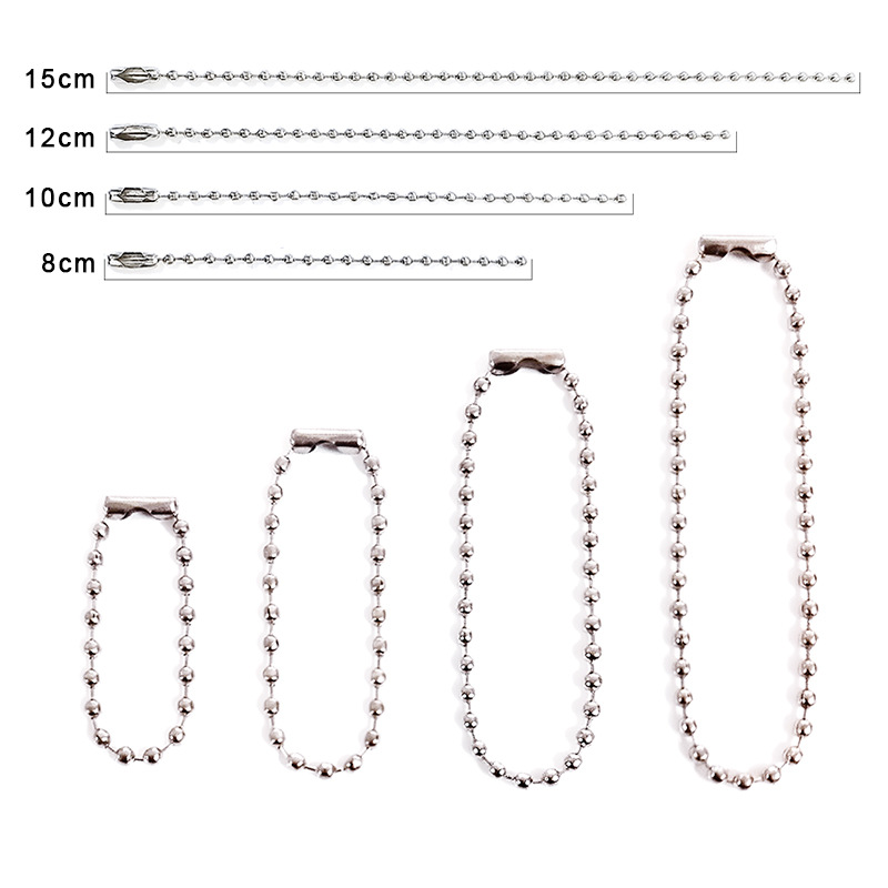 Wholesale silver bead chain 10cm12cm metal tag chain diy jewelry accessories gu Ka Bo bead chain electroplating round beads