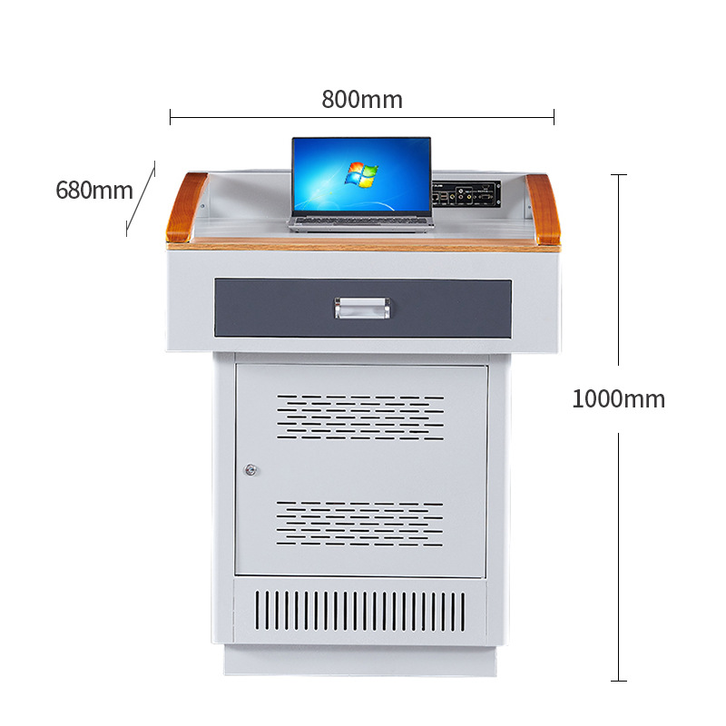Multimedia Podium School Classroom Central Control Podium Conference Room Training Room Simple Removable Steel and Wood Small Podium