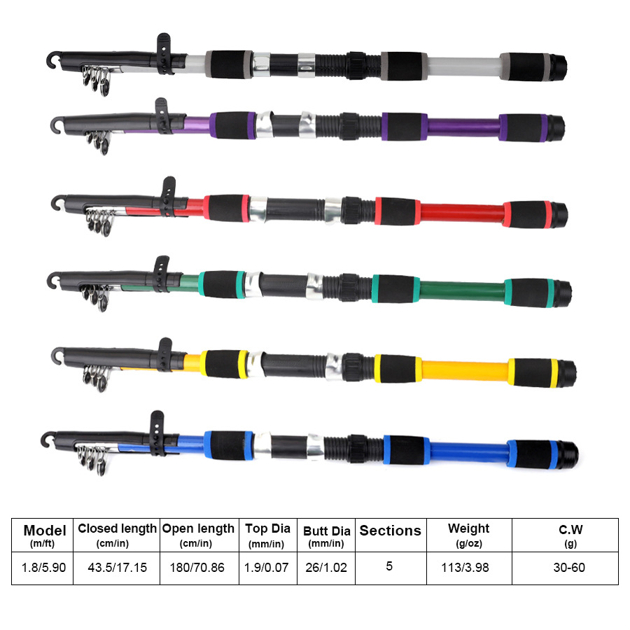 FTK sea pole suit 55-piece set 1.8 m telescopic Luya portable suit novice combination soft bait carp fishing cross-border batch