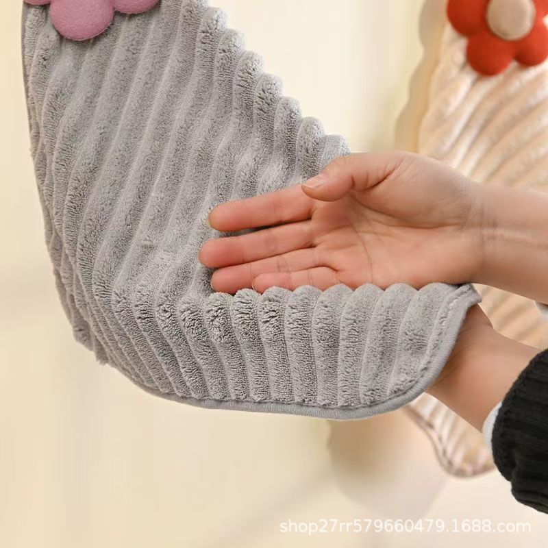 Hand Towel Hanging Hand Towel Kitchen Absorbent Coral Velvet Small Square Towel Household Quick-Drying Bathroom Hand Washing Free Shipping