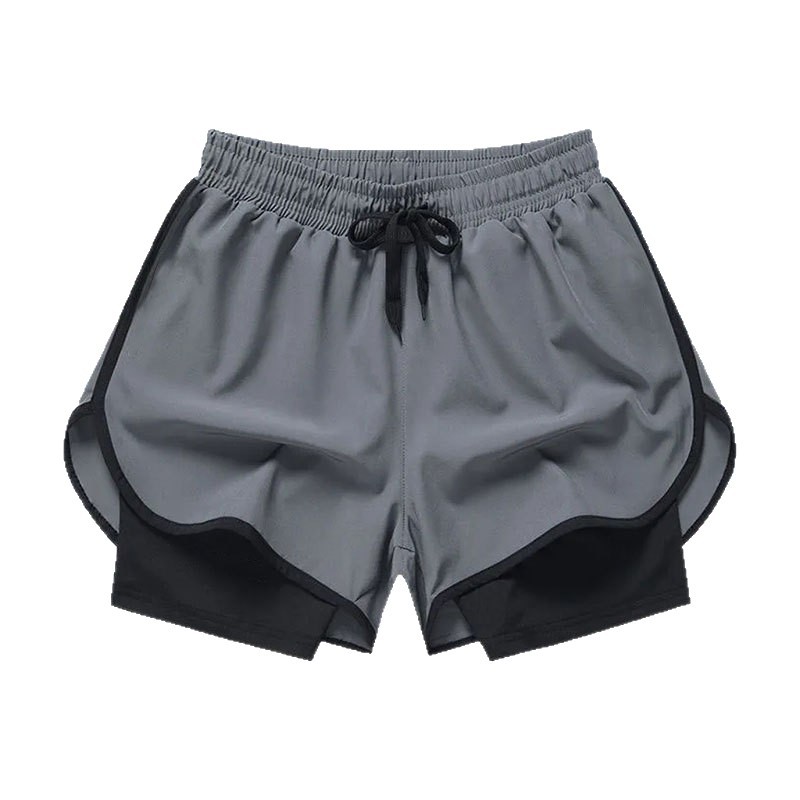 New Men's Swimming Trunks Fitness Men's Breathable Swimming Trunks Sports Double-Layer Anti-Embarrassment Sports Beach Pants Shorts