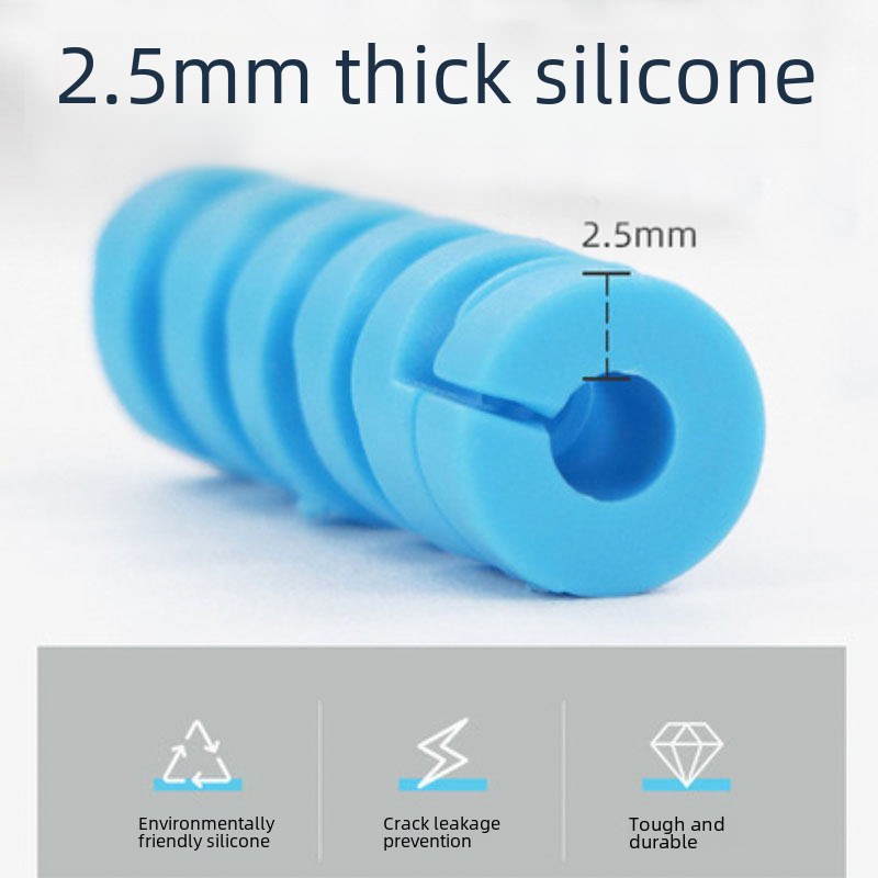 Factory direct spiral silicone data cable protective cover power cord anti-break suitable for wide range easy to carry