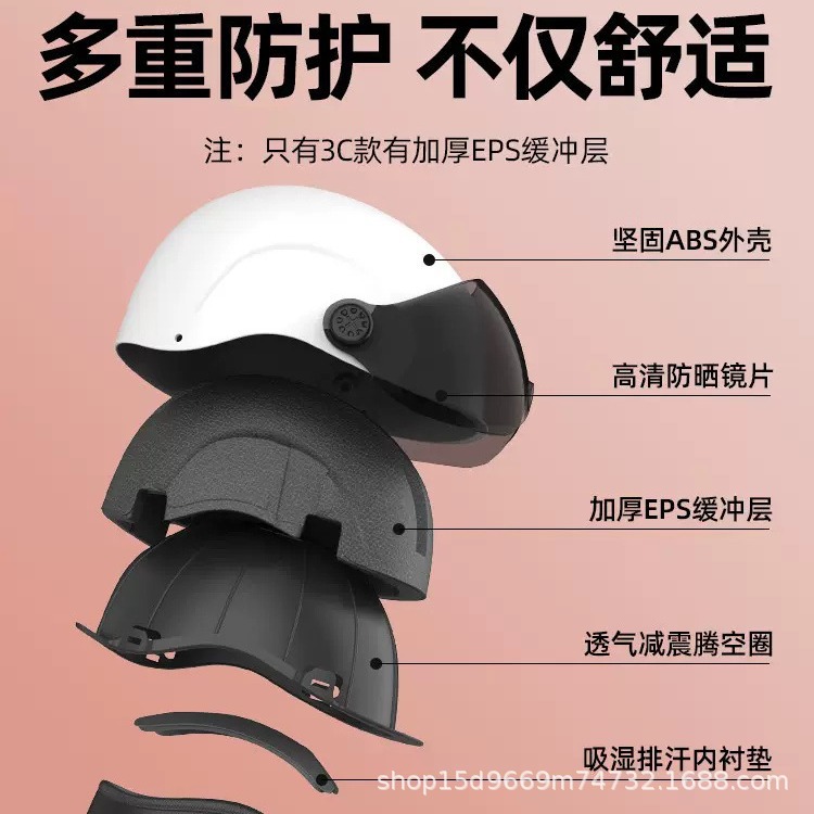 3C Certified Electric Vehicle Helmet for Women and Men, Summer Sun Protection Electric Vehicle Safety Helmet, Lightweight Helmet Customization