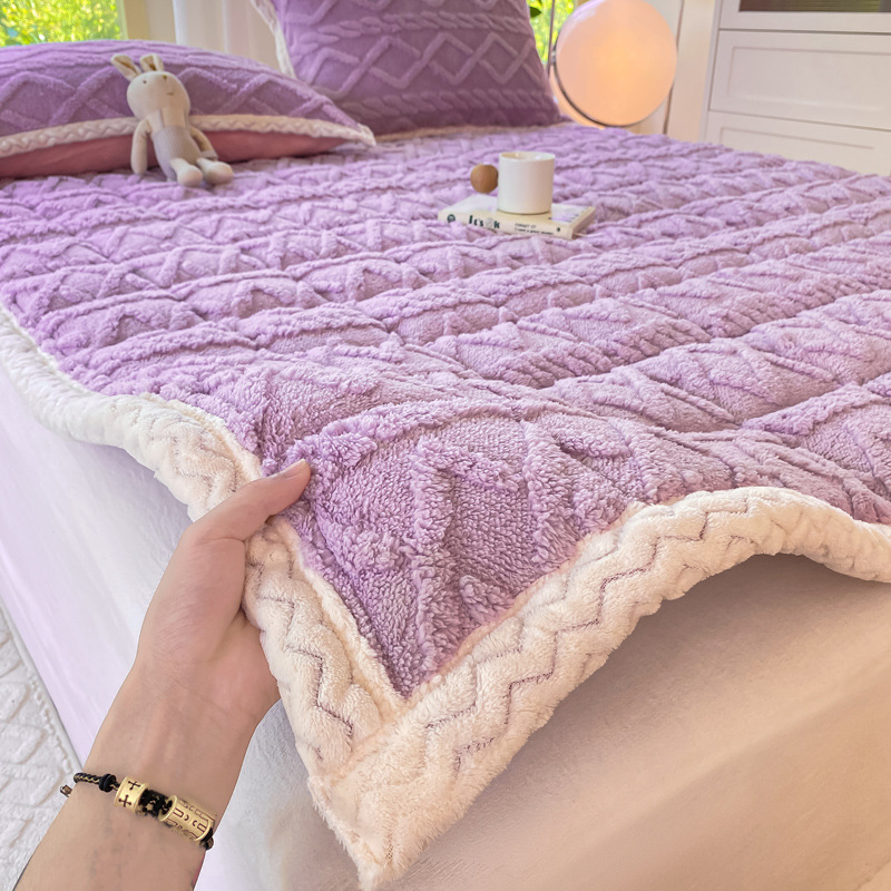 Class a Thickeneded Milk Velvet Soft Mattress Autumn and Winter Taffeta Mattress Warm Taffeta Mattress Student Dormitory Delivery