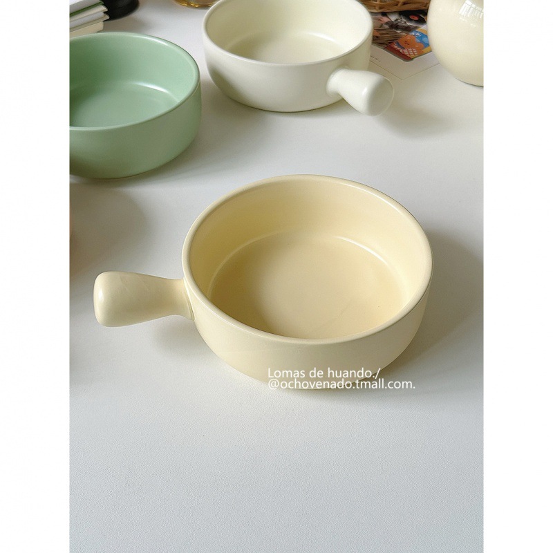 "Миска для запекания Macaron Color" Керамическая миска в стиле Cute для фруктового салата, десертов, рамена, запеченного риса