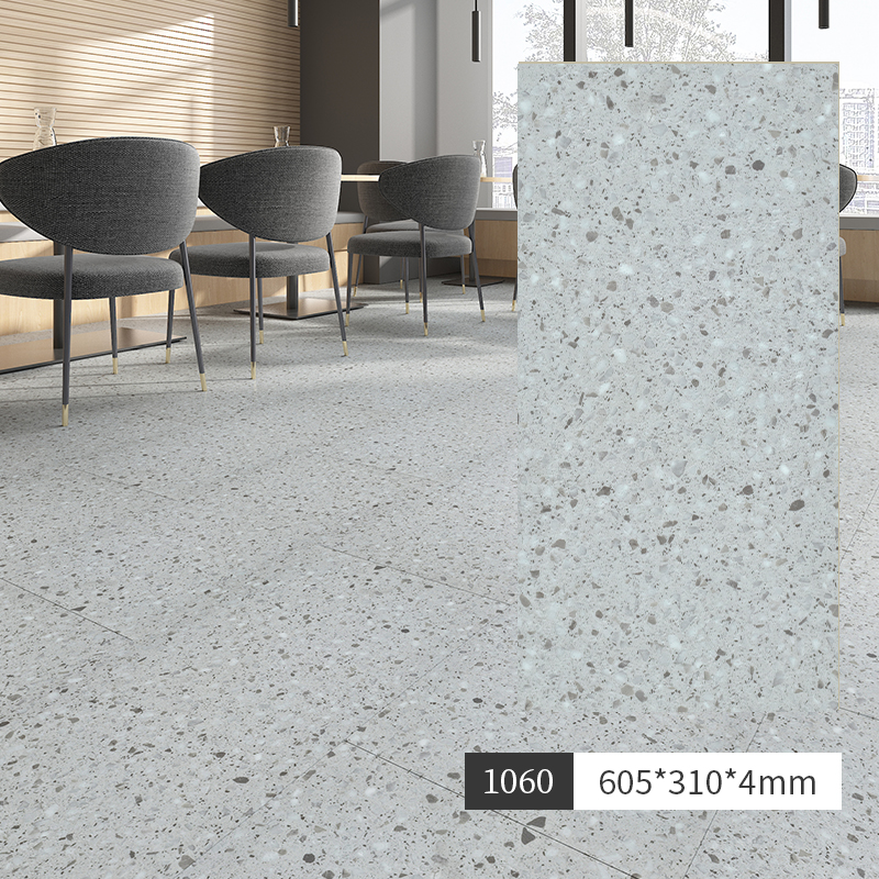 Spc Stone Plastic Lock Wood Floor Pure Color Cream Wabi-Sabi Style Household Micro-Cement Pvc Stone Crystal Snap-On Floor