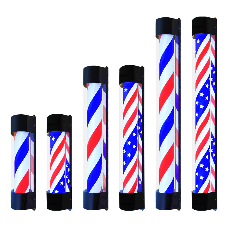 Black Semicircular Cover Red Blue White Waterproof Barber Pole Barber Shop Hairdressing Logo Light Hairdressing Turning Light Hair Salon Turning