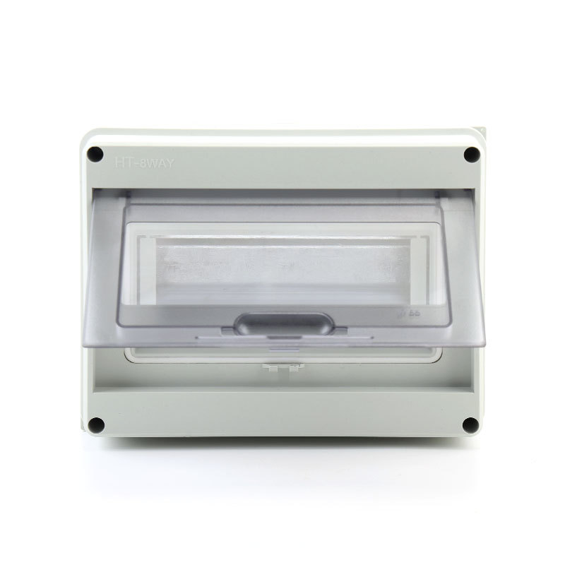 Supply of Plastic Distribution Box 8-Circuit Surface-Mounted Rainproof Circuit Breaker Box for Home Outdoor Use Ht-8 Waterproof and Dustproof Distribution Box