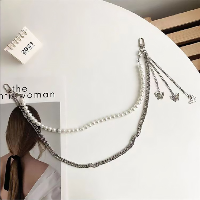 Women's waist chain cool ins style pants chain accessories trendy hip-hop hanging chain decoration belt with jk uniform plaid skirt