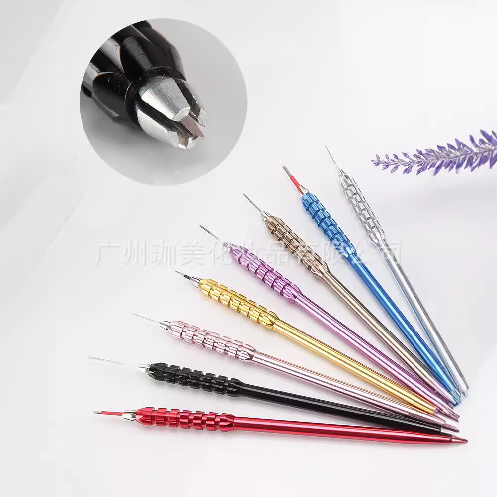 Tattoo Embroidery Handmade Pen, High-End Genuine Fogging Magic Pen, Round Three-Round Five-Embroidery Eyebrow Tattoo Pencil, Semi-Permanent Supplies and Tools