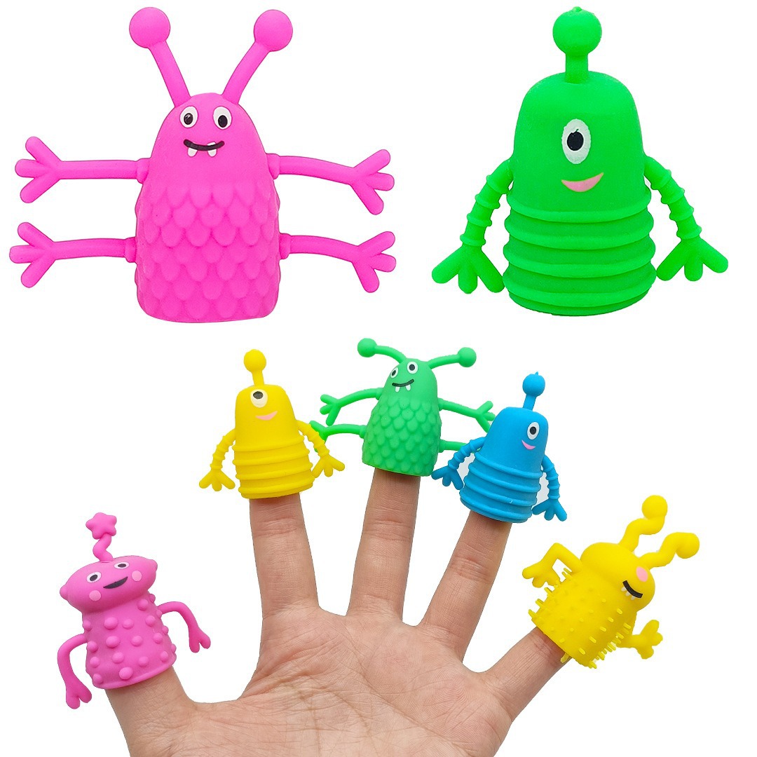 Amazon Tpr Soft Rubber Finger Puppet Toy Cartoon Hand Puppet Interactive Toy Hand Puppet Halloween Children's Toy
