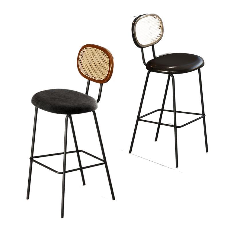 Bar Chair Designer Nordic Simple Backrest High Stool Leisure Bar Cafe Retro Bar Front Desk Chair