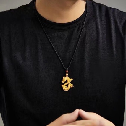 Today's big leak-picking high imitation gold tenglong pendant gold-plated dragon zodiac pendant for men and women Tanabata gift