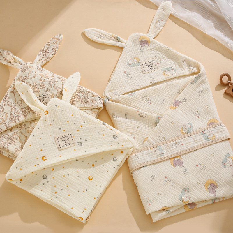 Одеяло для новорожденных с большими ушами кролика, пеленка для новорожденного, маленькое одеяло для роддома, доступное для четырех сезонов