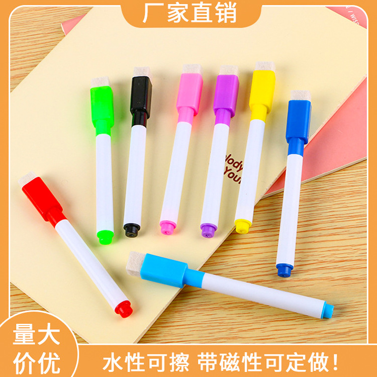 Креативный маленький маркер для белой доски с кисточкой, черный маркер, стираемый маркер для детей, оптовая продажа