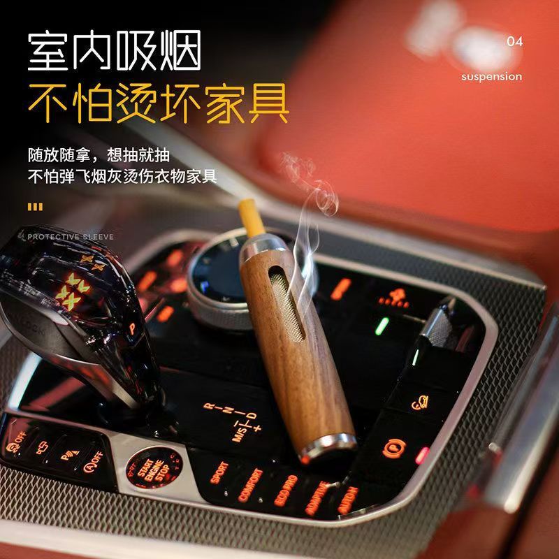 Car-Mounted Ashtray for Lazy People, Smoke-Free and Ash-Proof in the Car, Portable for Driving, Anti-Fly Ash