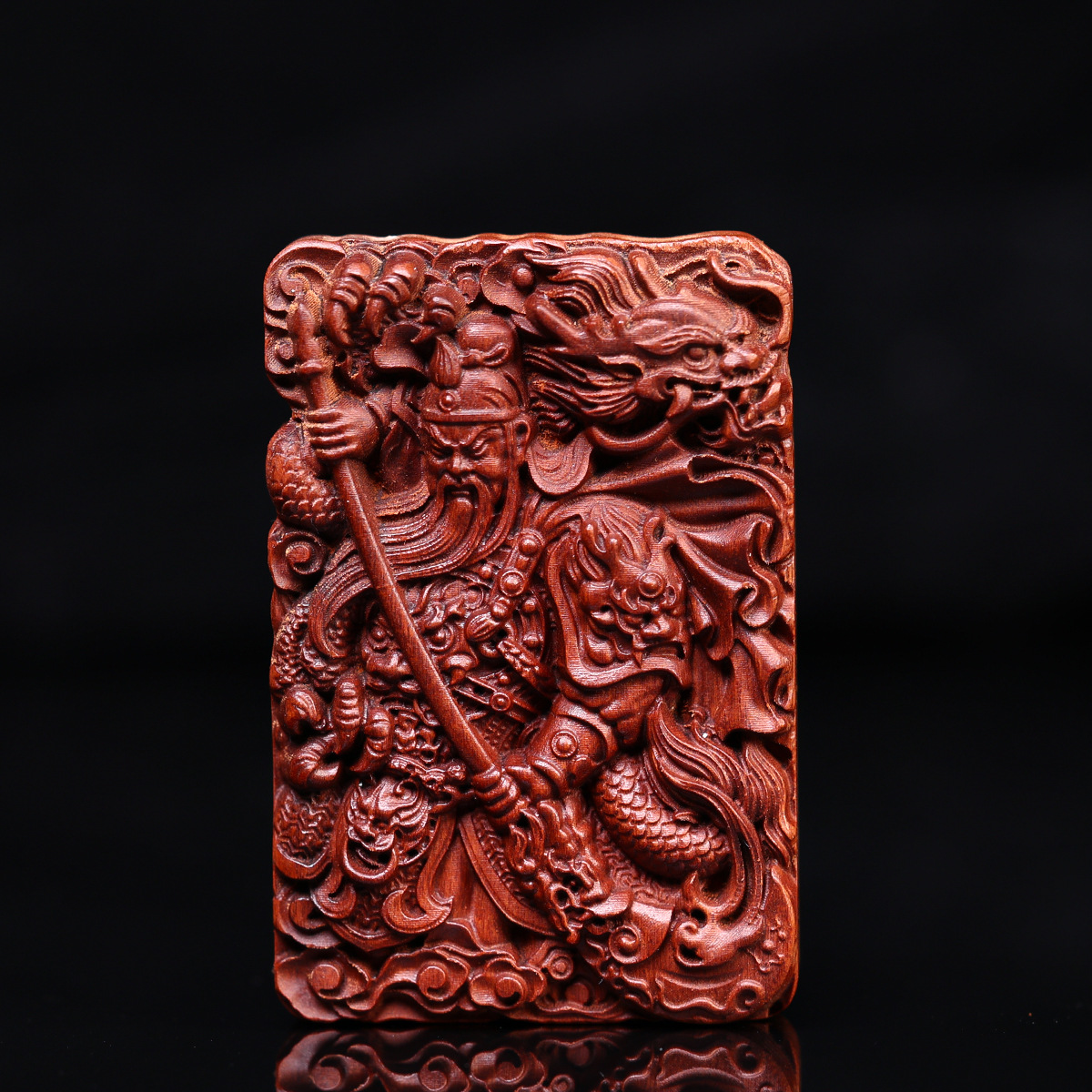 резная табличка из дерева ююбы, кулон с драконьей резьбой из сандалового дерева, игрушка на цепочке, кулон Гуань Гун