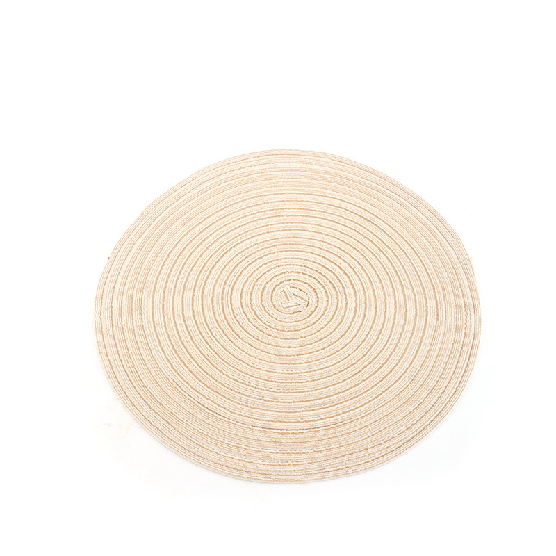 Cross-Border Solid Color Insulation Mat Round European Style Hand-Woven Not Easy to Fade Dining Table Placemat Pot Bowl Plate Heat-Proof Mat