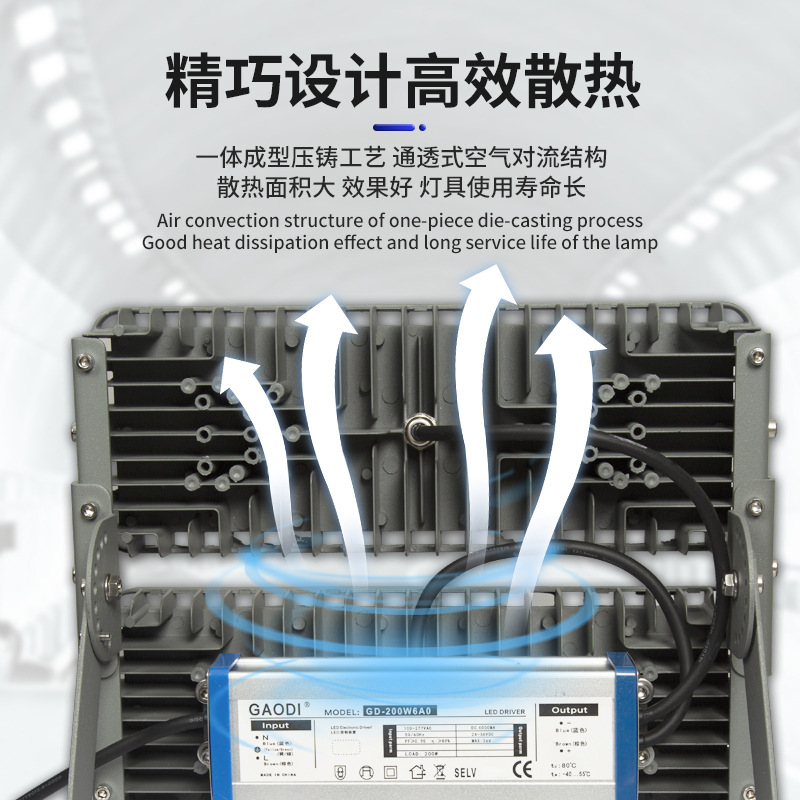 Customized Energy-Saving Tunnel Lights Waterproof 300W Square High Pole Construction Site Projection Lighting Outdoor Led Module Floodlights