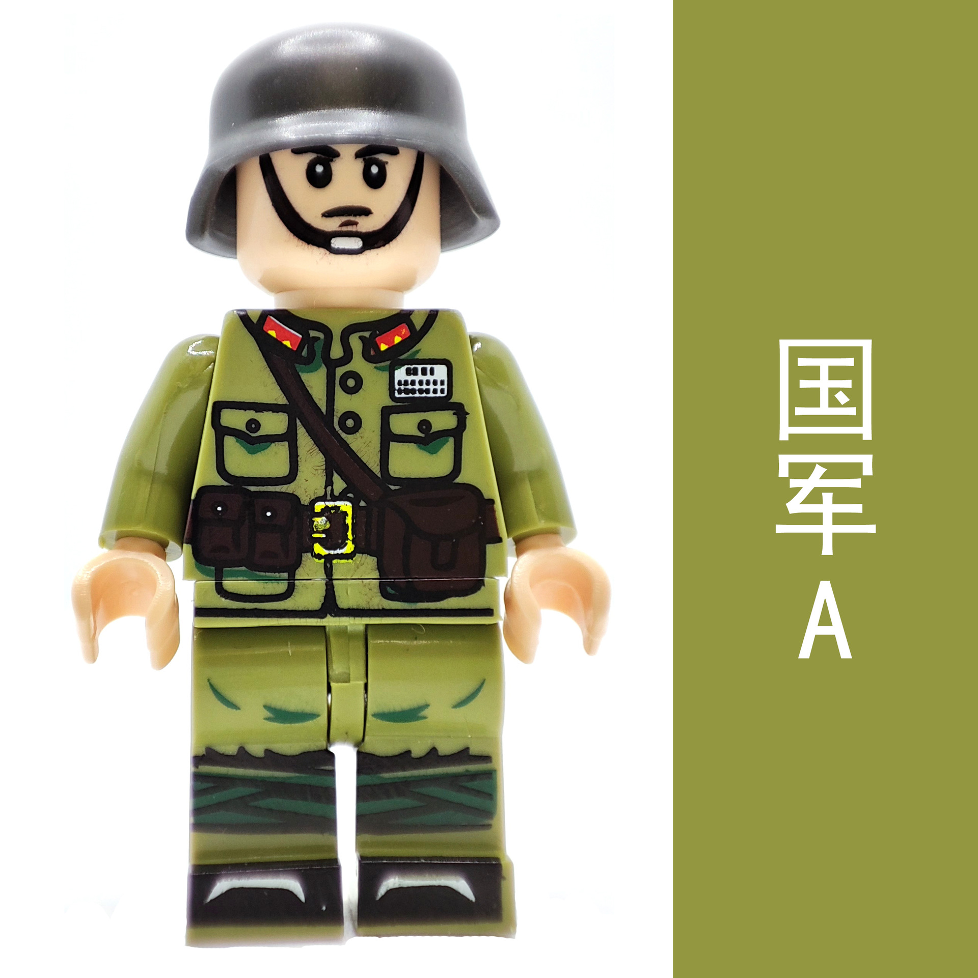 Cross-border Small Particle Building Block Toys Two Warriors Soldier Military Doll Boy Eight-way Army German Assembled Minifigure Gift