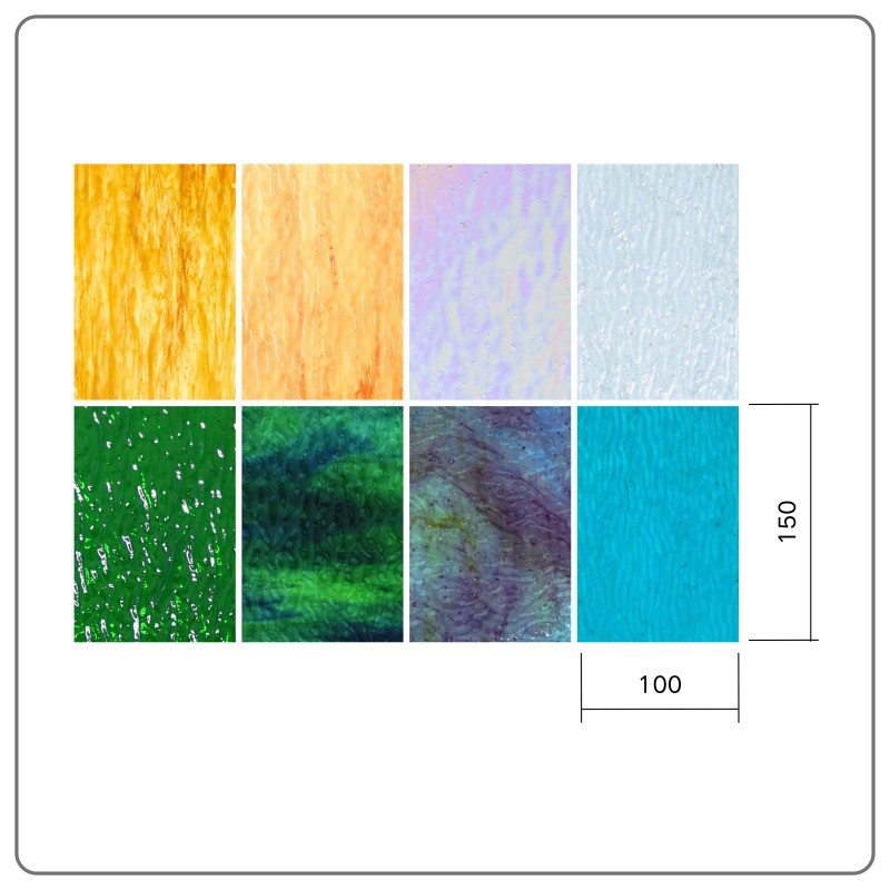 Stained glass 10*15cm thickness 3mm8 pieces packed with a variety of color combinations several rainbow glass stained glass