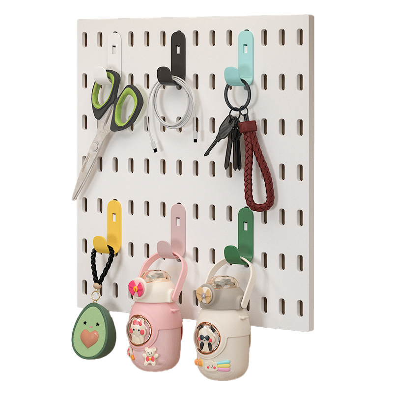 Suitable for household hole board hook long hole universal metal accessories hanging basket bracket wall non-perforated storage rack