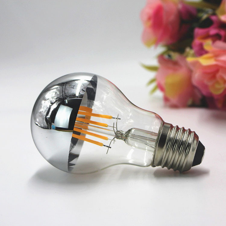 A60 semi-plated LED shadowless reflector bulb E27 eye protection table lamp light and shadow wall lamp mirror front lamp warm white light source