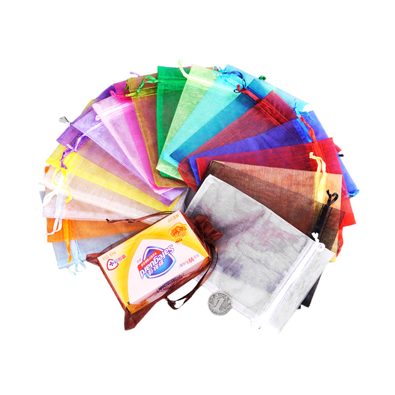 Sachet Supply Pure Color Pearl Gauze Mesh Bag Drawstring Drawstring Gift Bag Jewelry Organza Sachet Gauze Bag