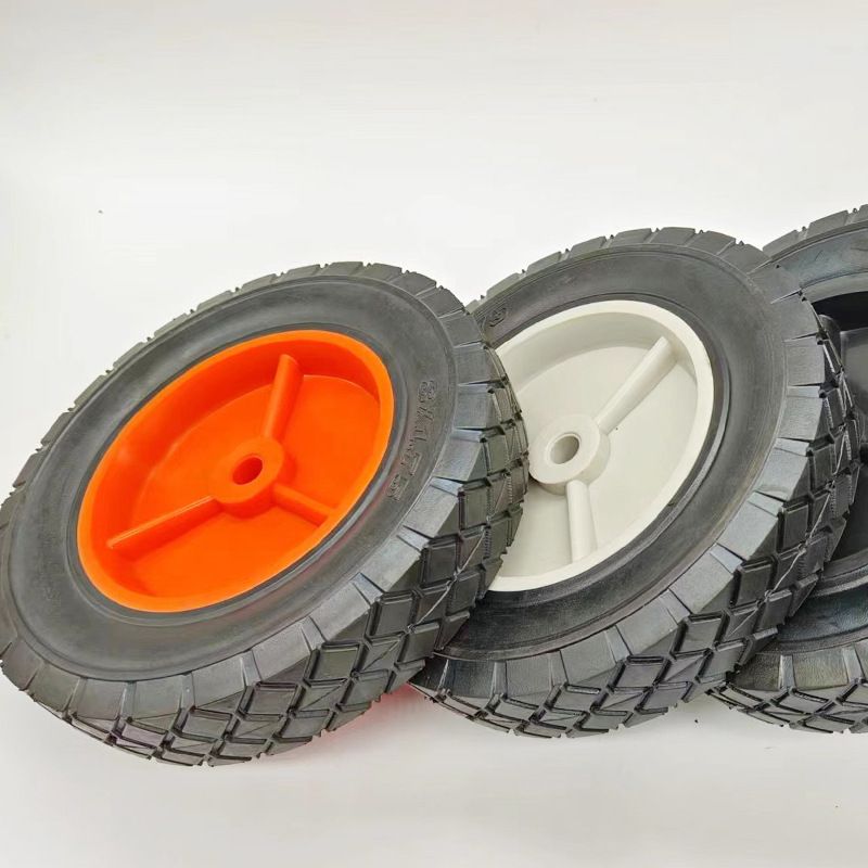 Factory in stock wholesale 8x 1.75 rubber wheels semi-hollow wheels snack cart plastic wheels tool cart wheels