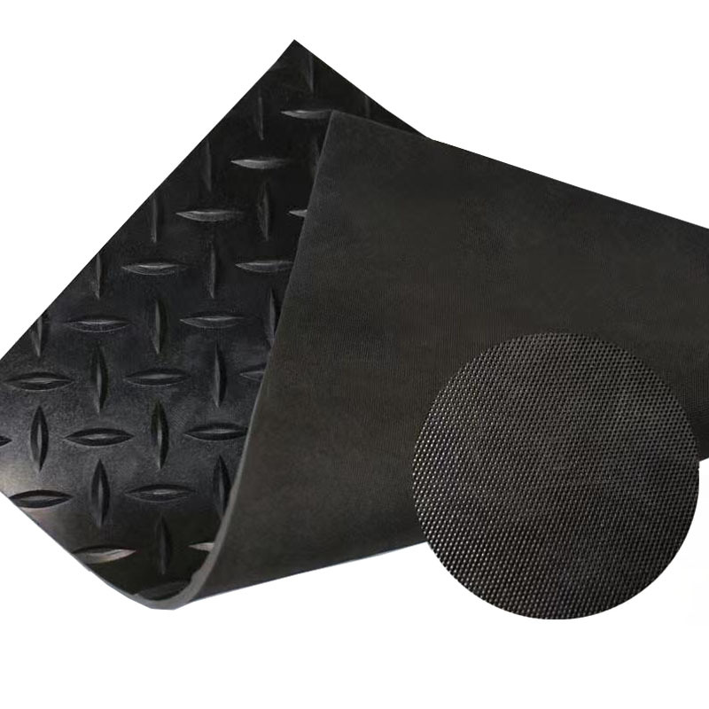 Cloth pattern non-slip rubber pad willow leaf pattern dot five-way bar pattern overpass floor rubber plate stripe non-slip rubber plate