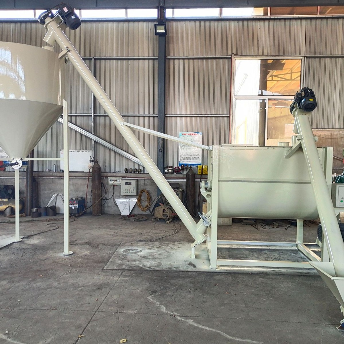 Dry Powder Mortar Complete Production Equipment for Screw Belt Mixer Putty Powder Complete Mixing Equipment