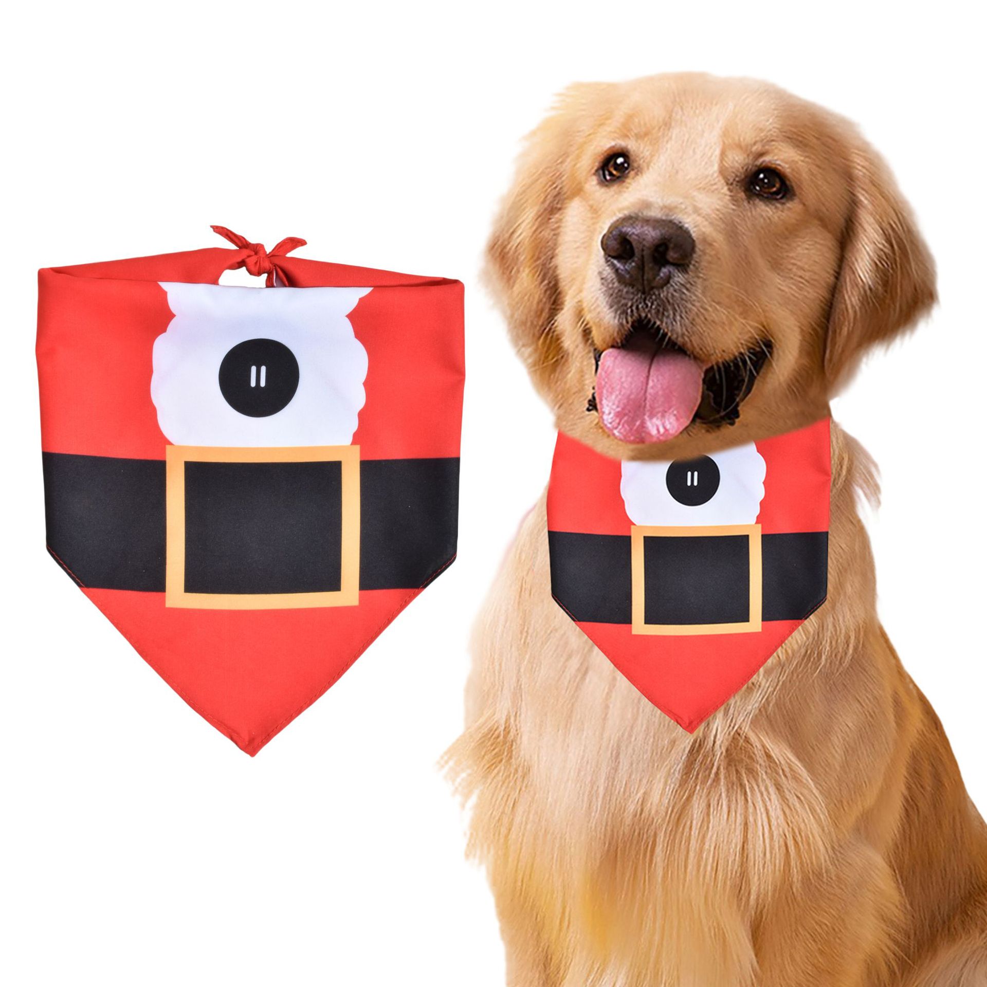 Cross-Border Christmas Pet Holiday Triangle Scarf Saliva Scarf Four Seasons Cat and Dog Scarf Wholesale