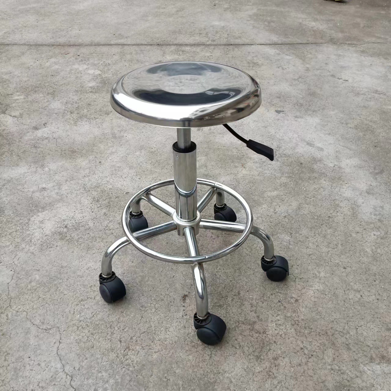 Factory Direct Supply Stainless Steel Anti-Static Round Stool Adjustable Stool Liftable Metal Office Chair