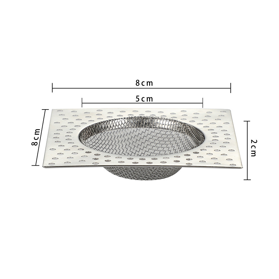 New Explosions Stainless Steel Floor Drain Filter Screen Toilet Anti-blocking Artifact Sewer Anti-blocking Anti-hair Square Mesh Cover