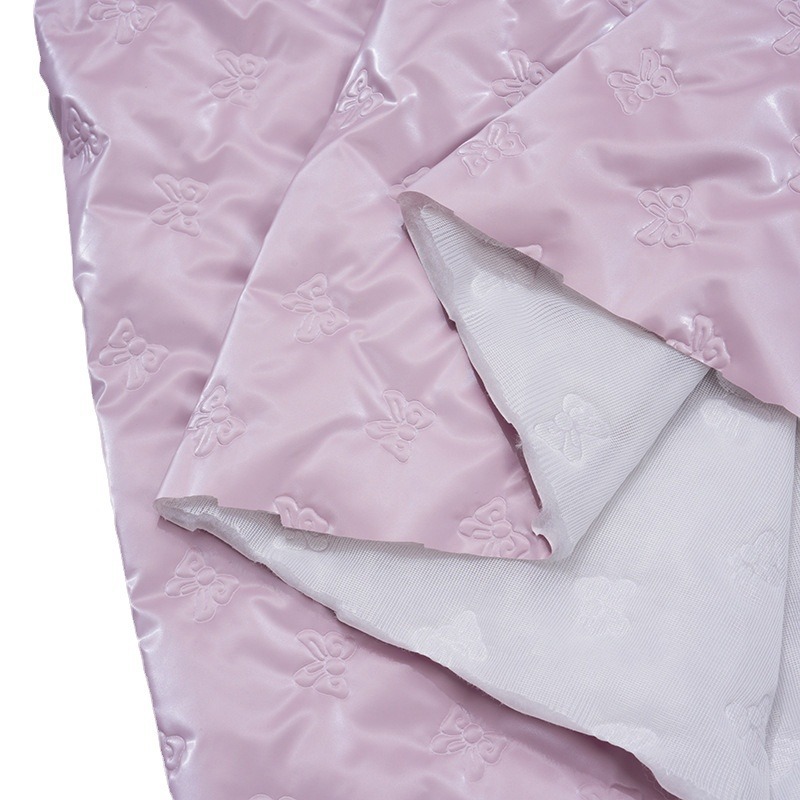 ultrasonic embossed bow quilted pressed cotton polyester fabric pillow bags pet outdoor picnic mat fabric di