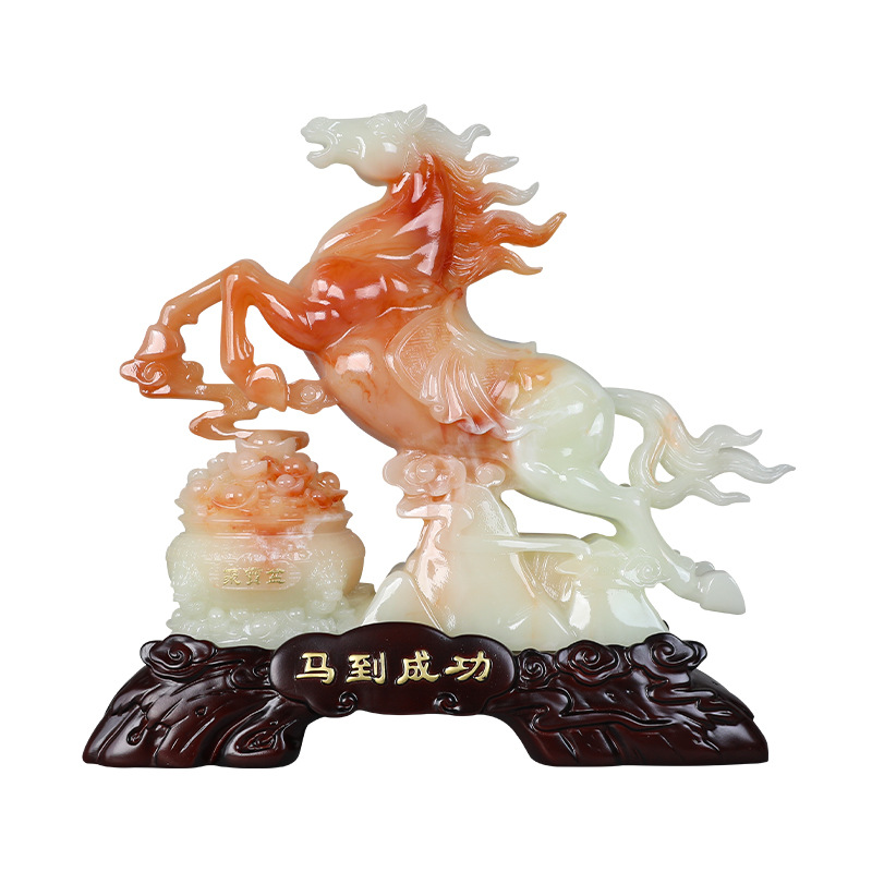 2026 Imitation Jade Horse Ornaments for Home Living Room Entrance Tv Cabinet Boss Office Decoration Housewarming Opening Gift